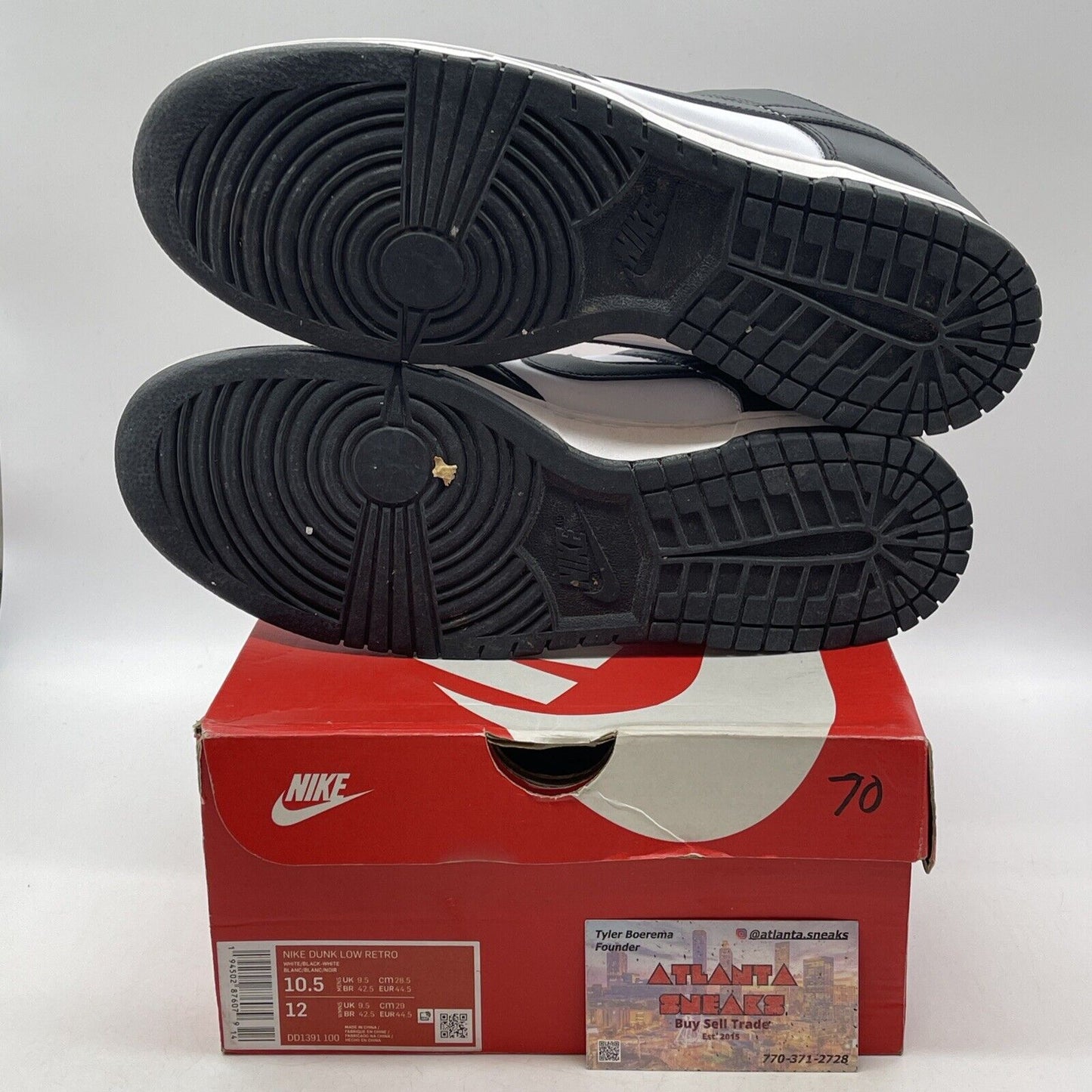 Size 10.5 - Nike Dunk Low Black White Leather (DD1391-100)