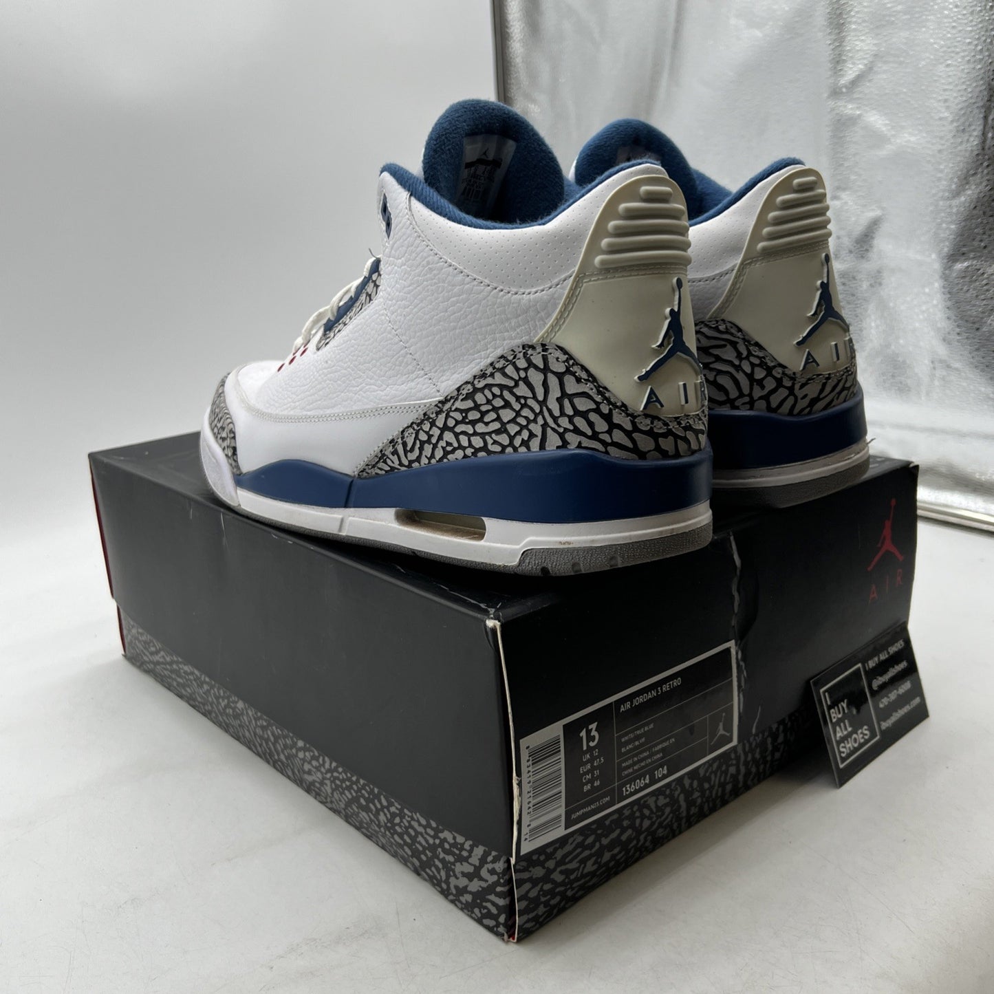 Size 13 - Air Jordan 3 Retro 2011 True Blue (136064-104)