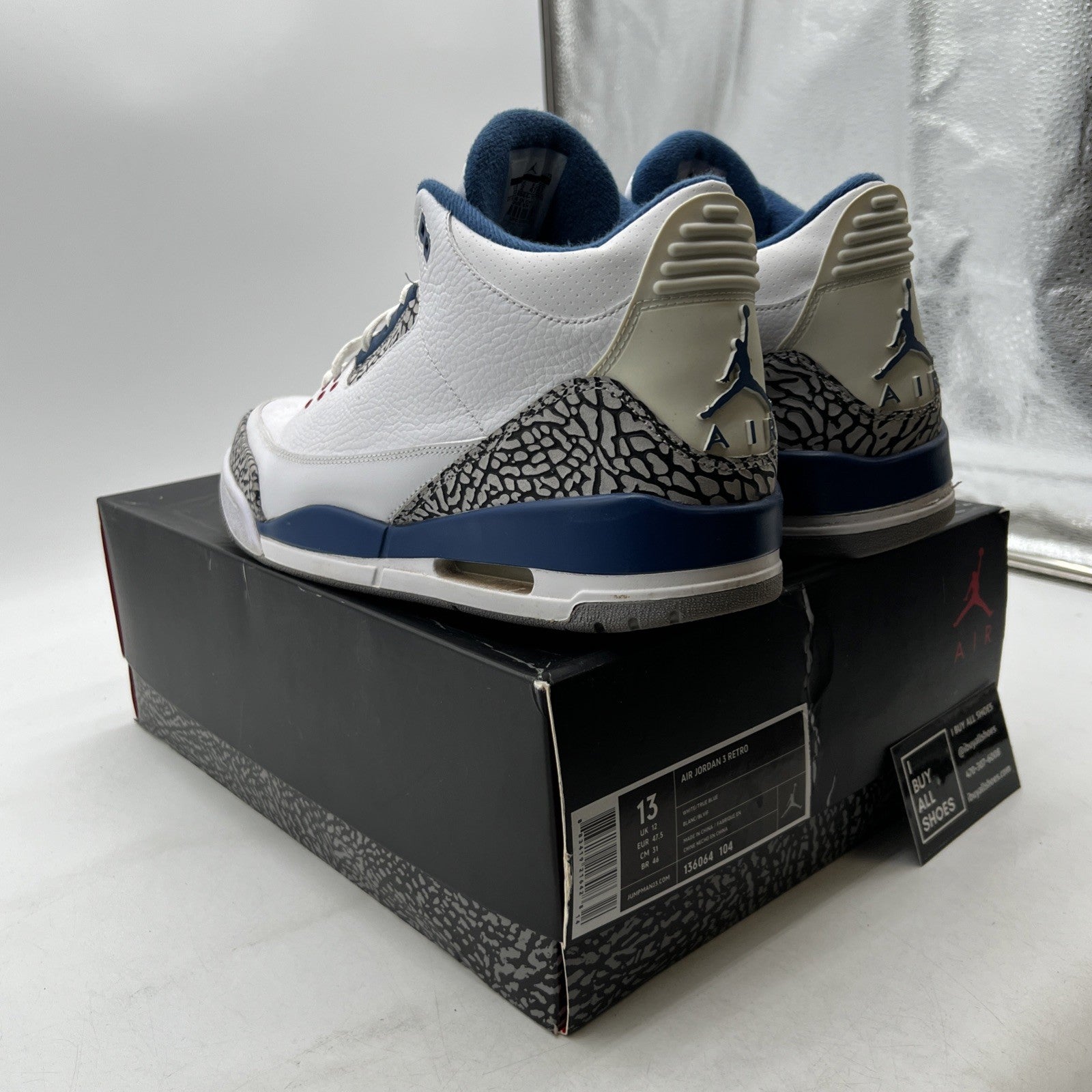 Size 13 - Air Jordan 3 Retro 2011 True Blue (136064-104)