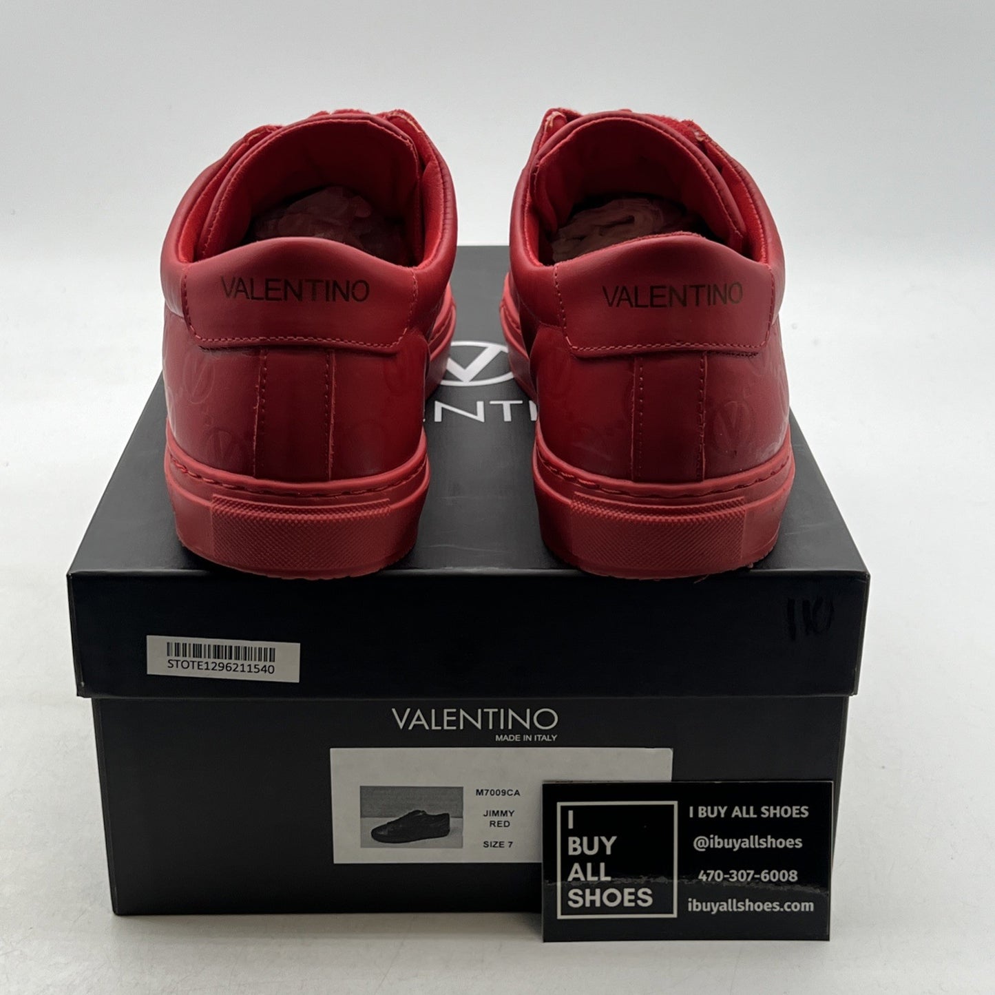 Size 7 - VALENTINO BY MARIO VALENTINO Jimmy Logo Monogram Leather Sneakers