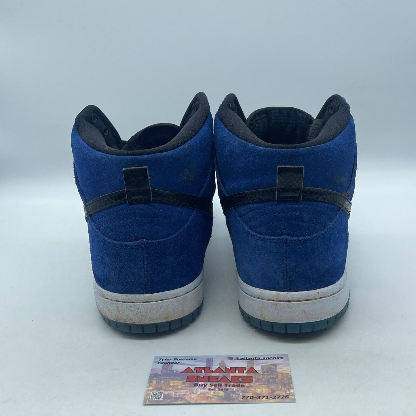 Size 9.5 - Nike SB Dunk Pro High Game Royal Blue Black Suede (305050-404)