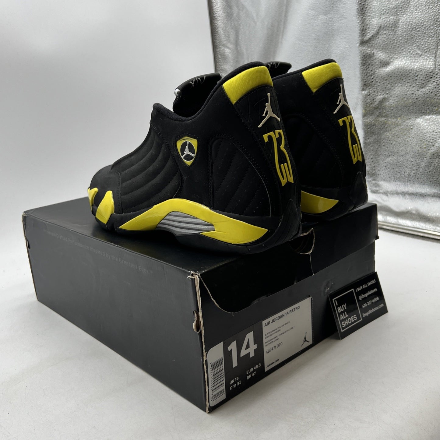Size 14 - Air Jordan 14 Retro Thunder (487471-070)
