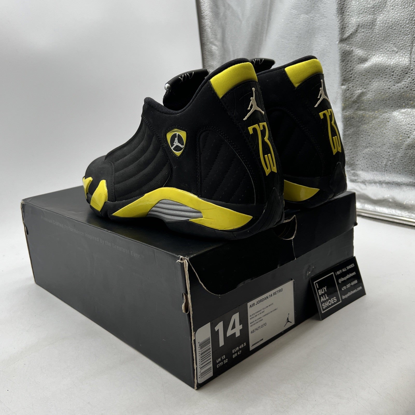 Size 14 - Air Jordan 14 Retro Thunder (487471-070)