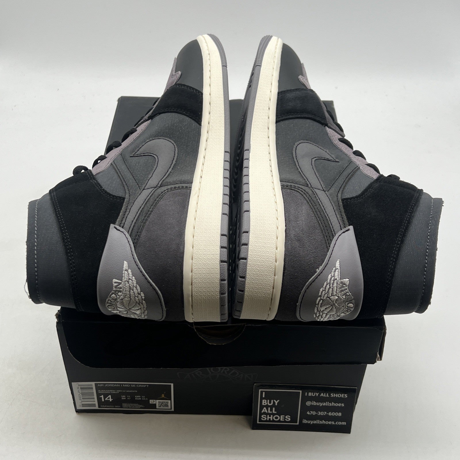 Size 14 - Air Jordan 1 SE Craft Mid Inside Out - Black (DM9652-001)
