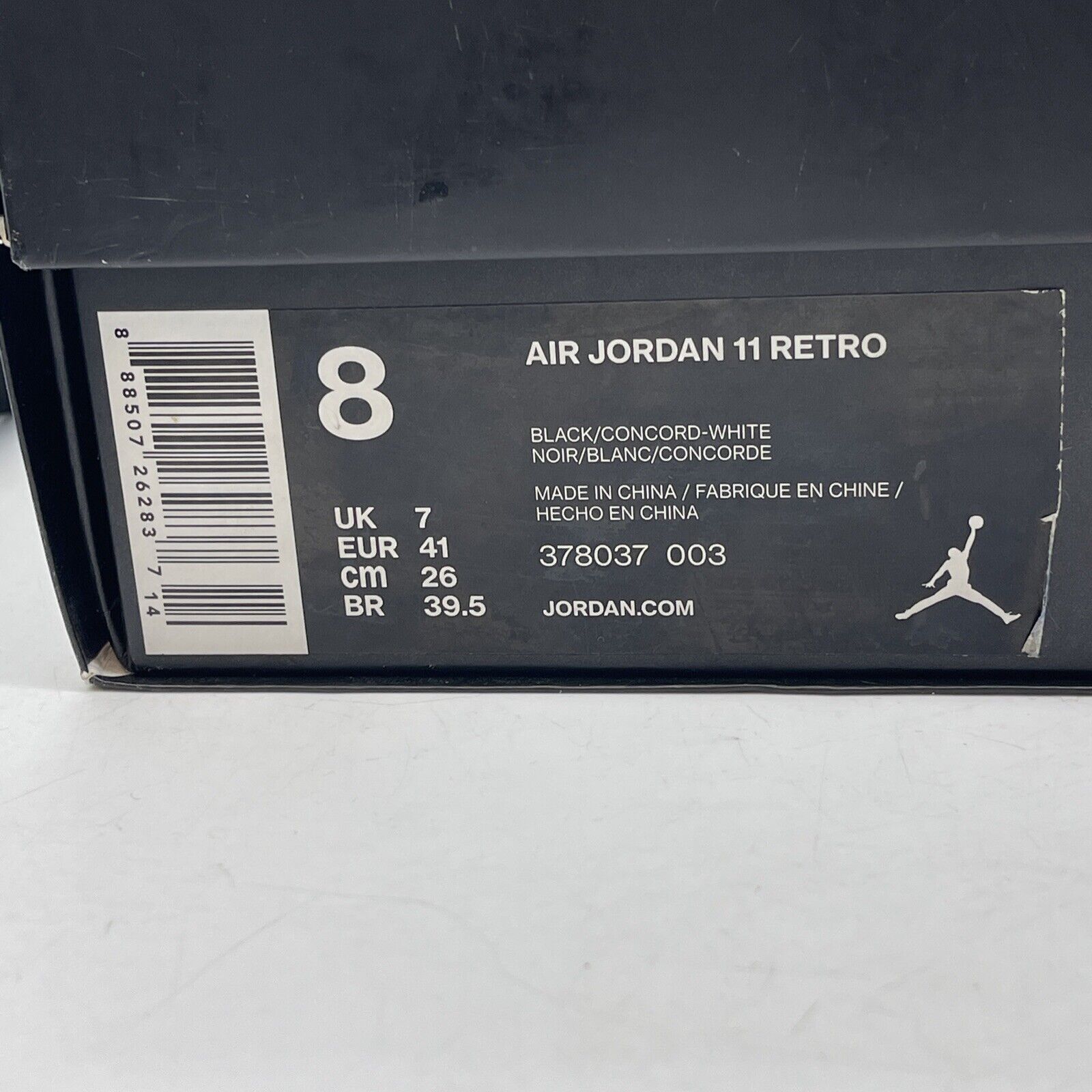 Size 8 - Jordan 11 Retro High Space Jam Black Blue Leather Suede (378037-003)