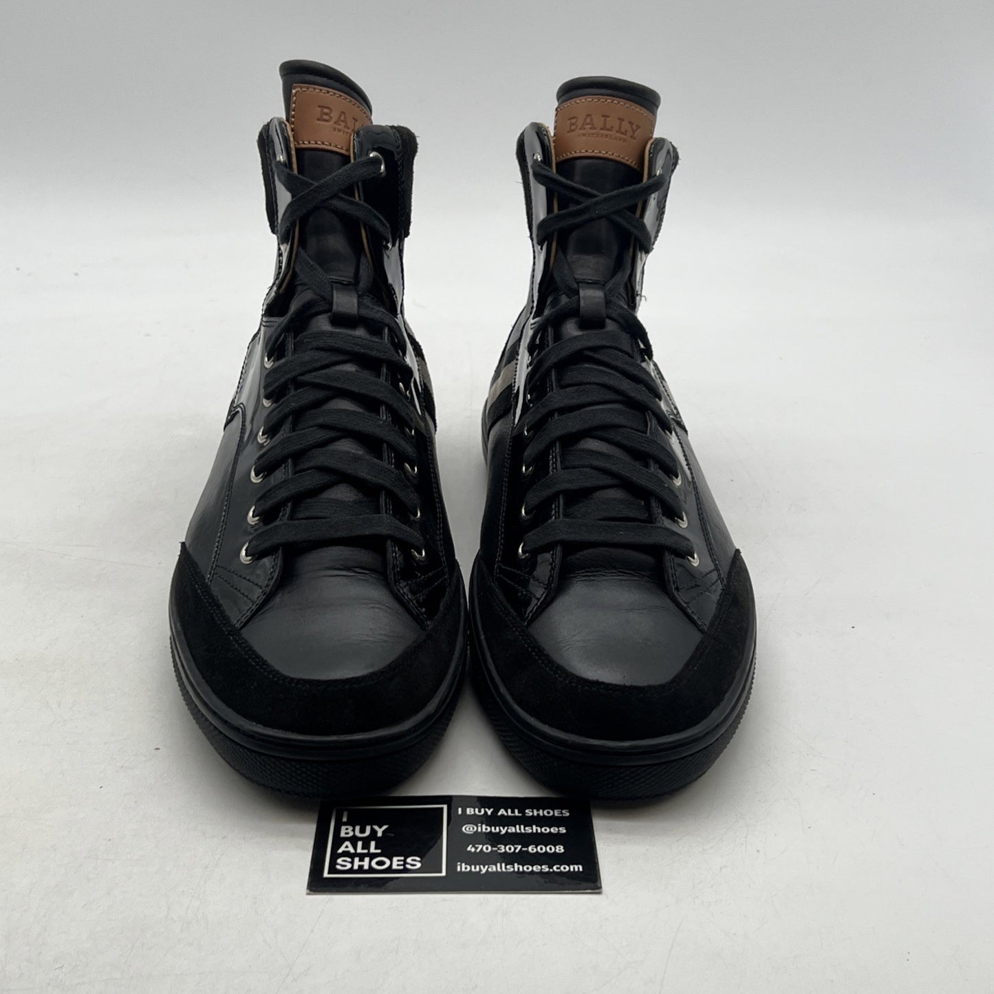 Size 12D - Bally Hedern High Top Mens Black Casual Classic Leather