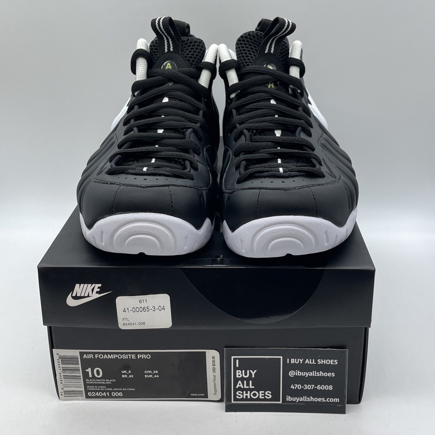 Size 10 - Nike Air Foamposite Pro 2016 Dr. Doom Black White (624041-006)