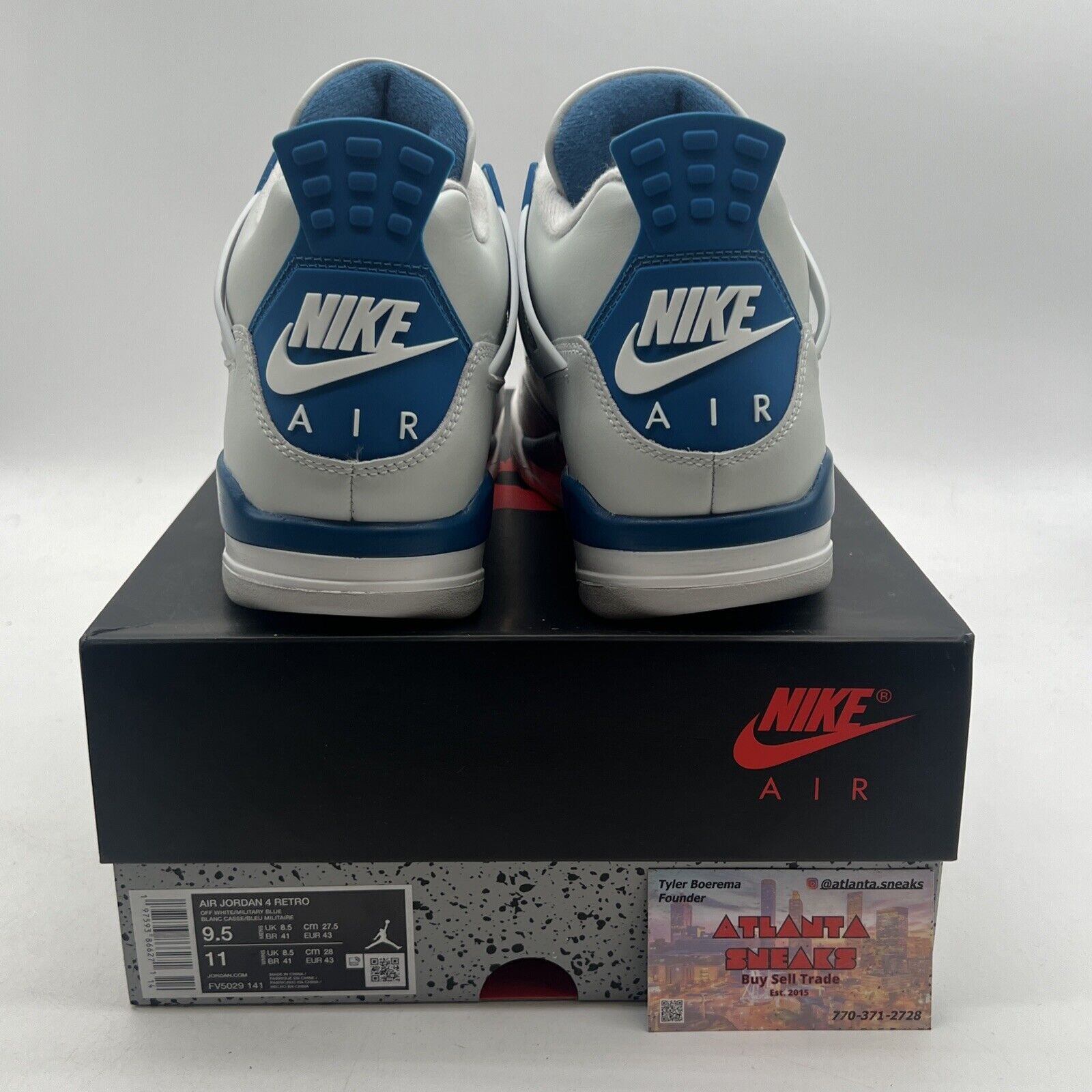 Size 9.5- Air Jordan 4 Retro 2024 Military Blue (FV5029-141)