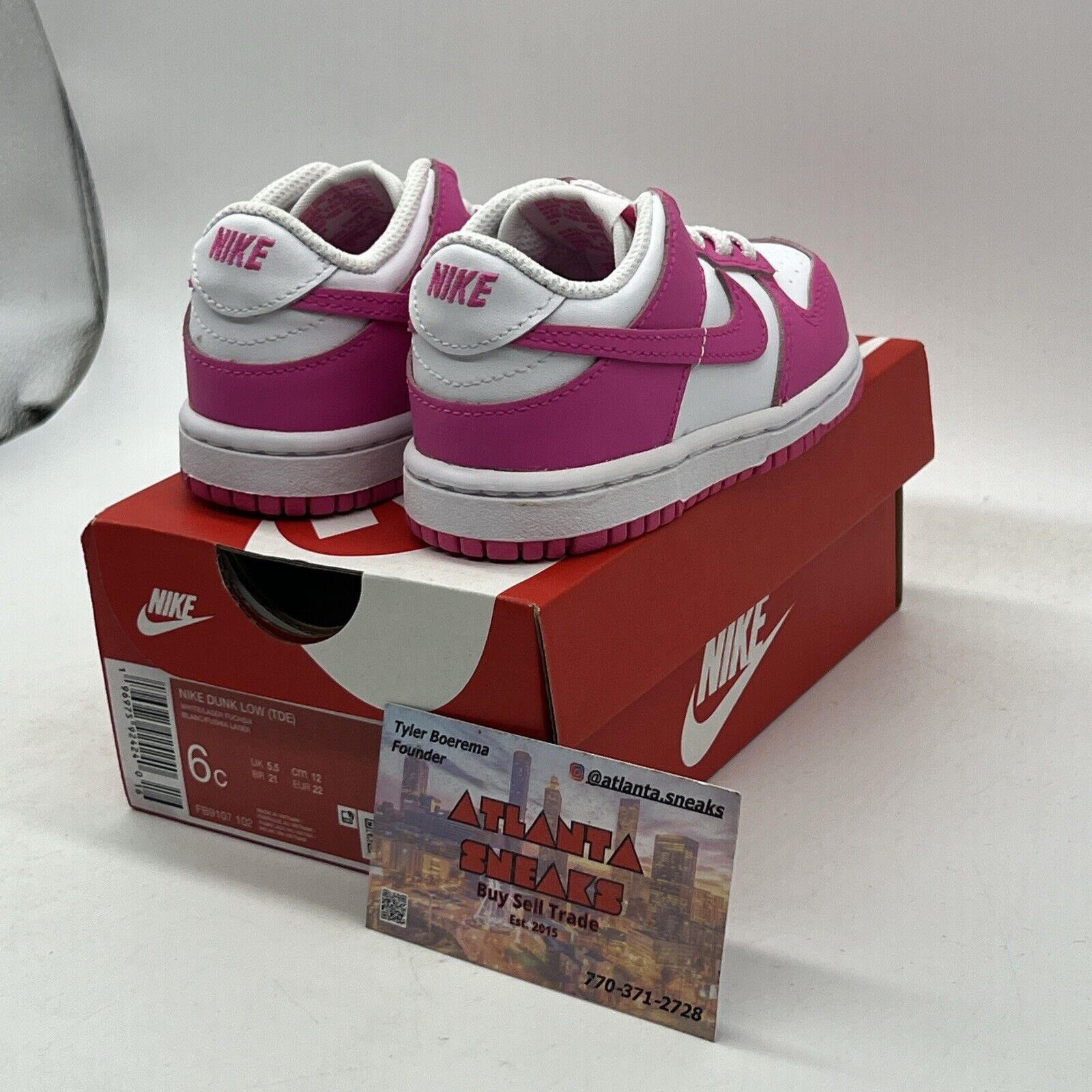 Nike Dunk Low TD Laser Fuchsia | Size 6C | FB9107-102 (2023) NEW IN BOX