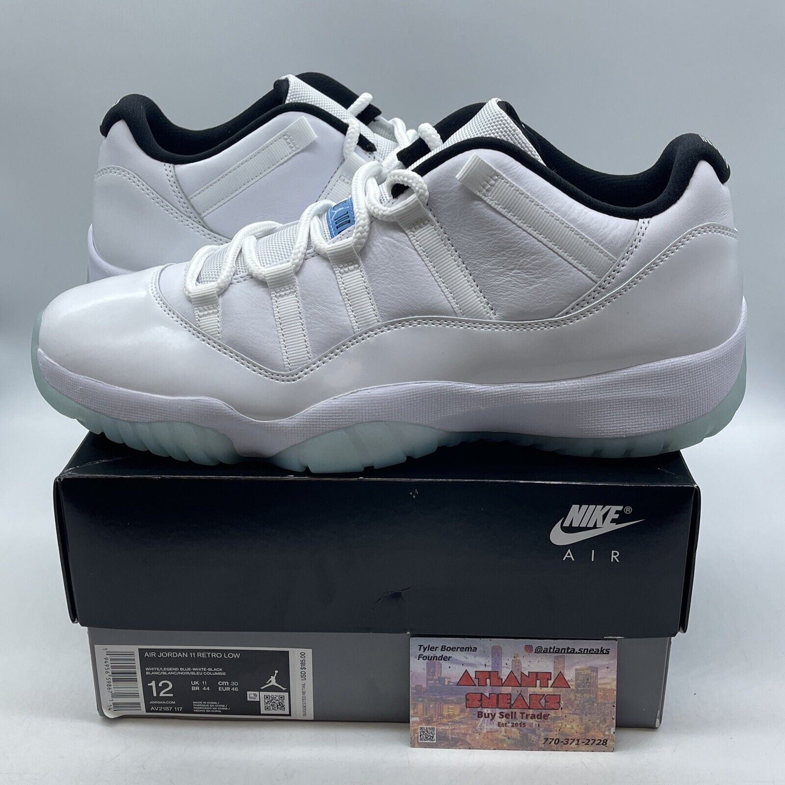 Size 12 - Jordan 11 Retro Low Legend Blue White Leather (AV2187-117)