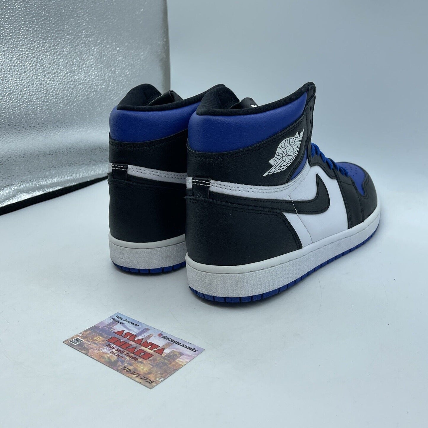 Size 10 - Jordan 1 Retro OG High Royal Toe Black Blue Black Leather (555088-041)