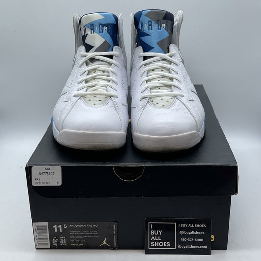 Size 11.5 - Air Jordan 7 Retro 2015 French Blue White Leather (304775-107)