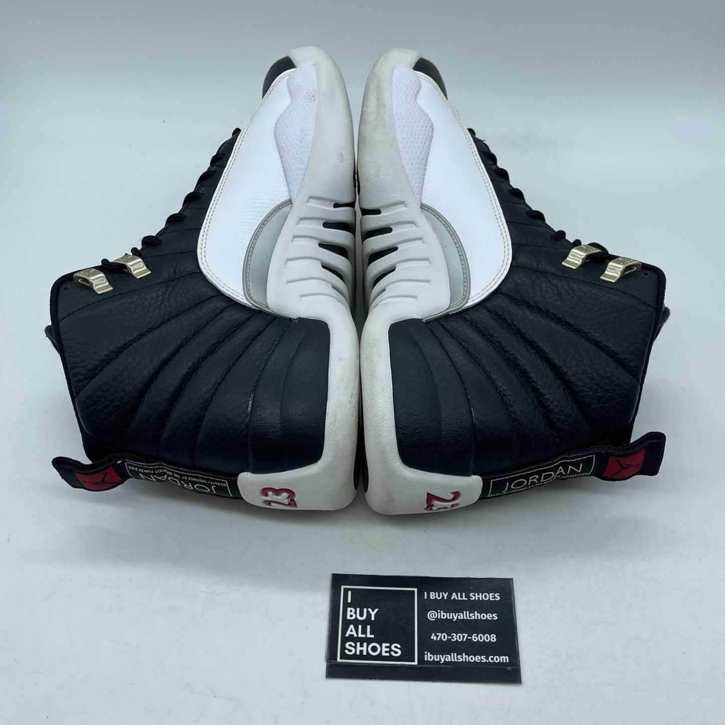 Size 9 - Jordan 12 Retro Mid Playoff Black White Red Leather (CT8013-006)