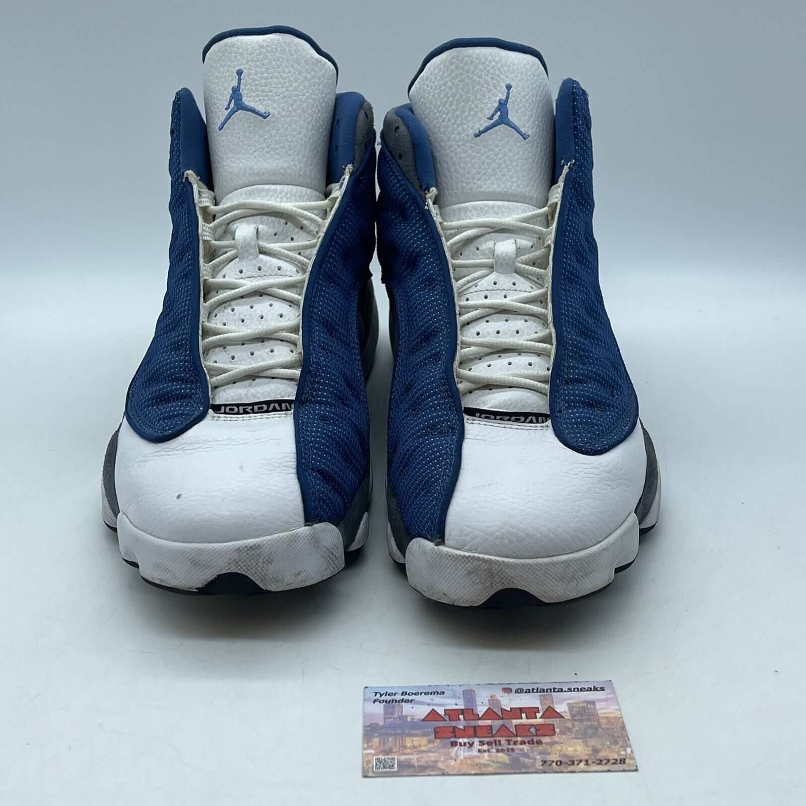 Size 12 - Air Jordan 13 Retro 2010 Flint grey Blue Suede White (414571-401)