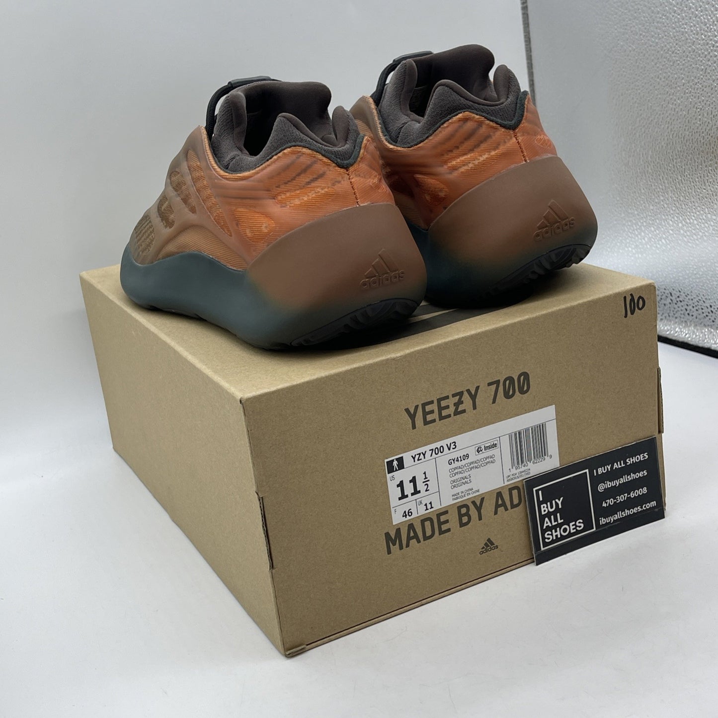 Size 11.5 - adidas Yeezy 700 V3 Copper Fade Black Suede Leather (GY4109)