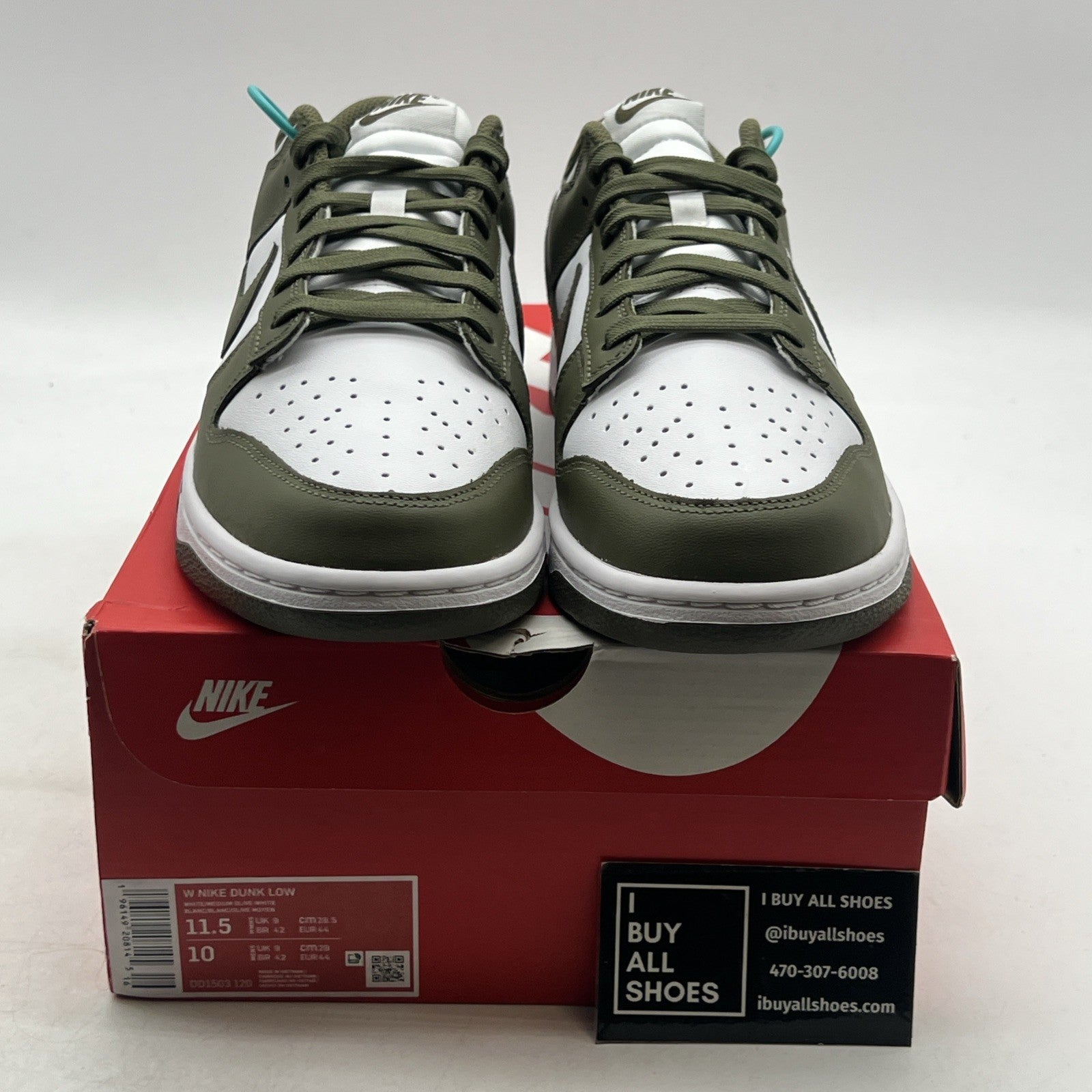 Size 11.5 - Nike Dunk Low Medium Olive W (DD1503-120)