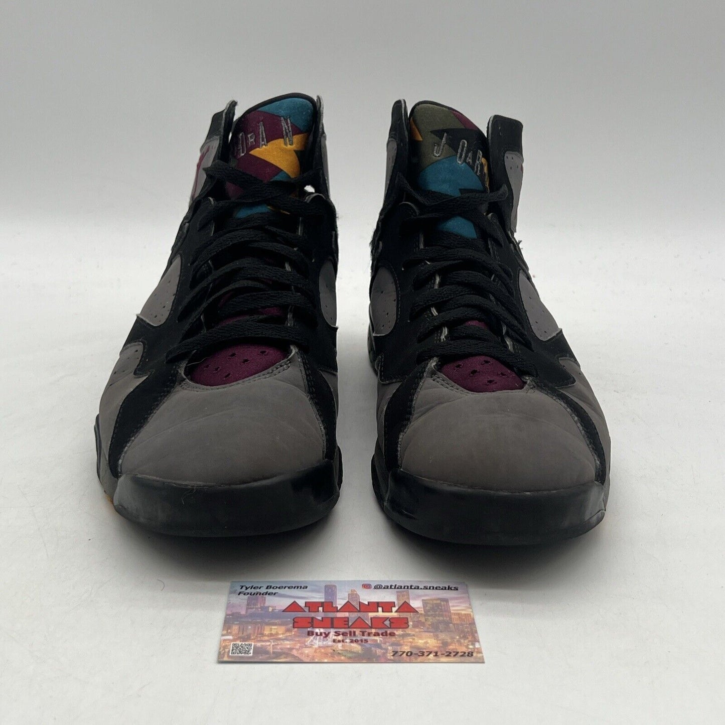 Size 10.5 - Jordan 7 Retro Bordeaux 2015 Black Grey Suede  (304775-034)