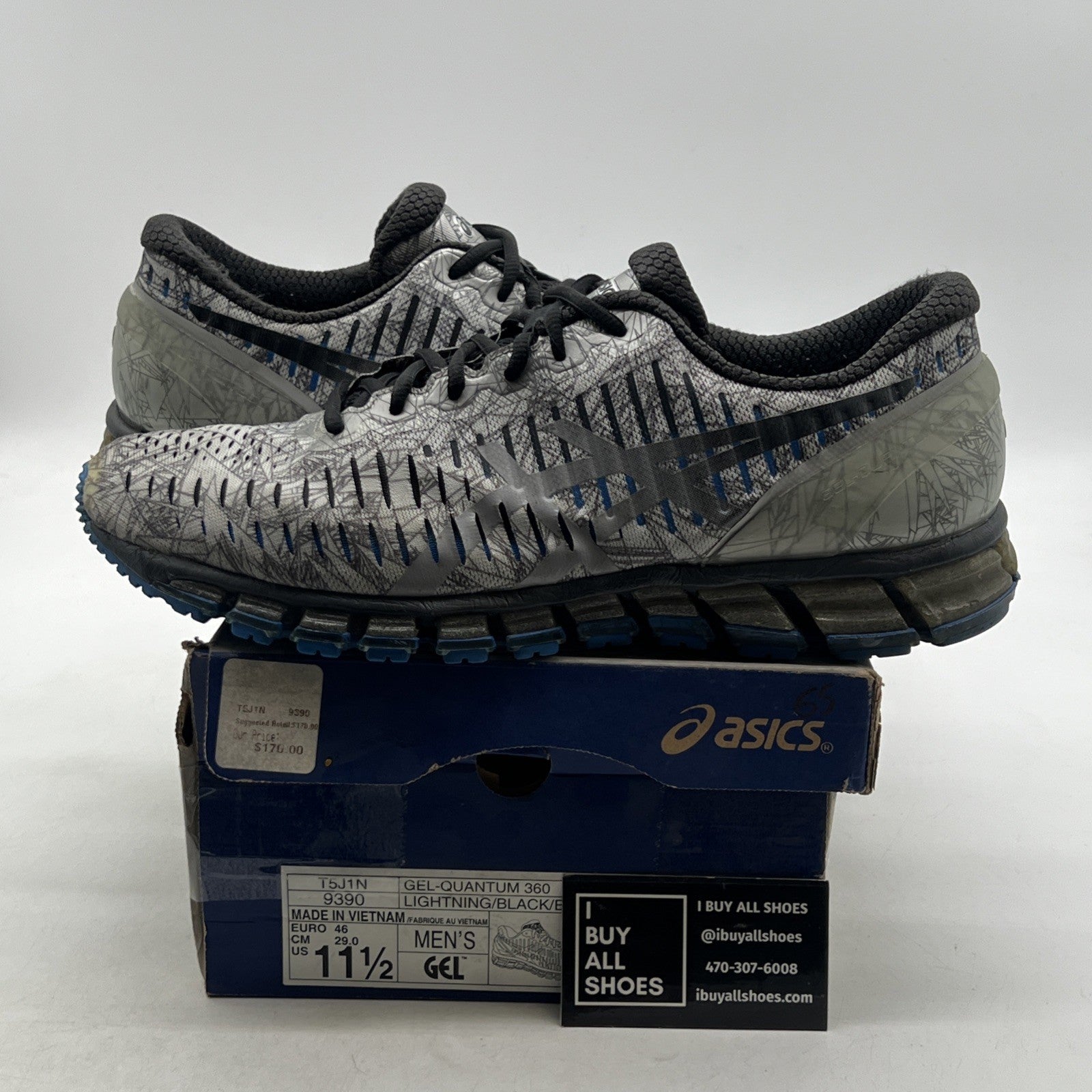 Size 11.5 - ASICS GEL-Quantum 360 Low Gray (T5J1N-9390)