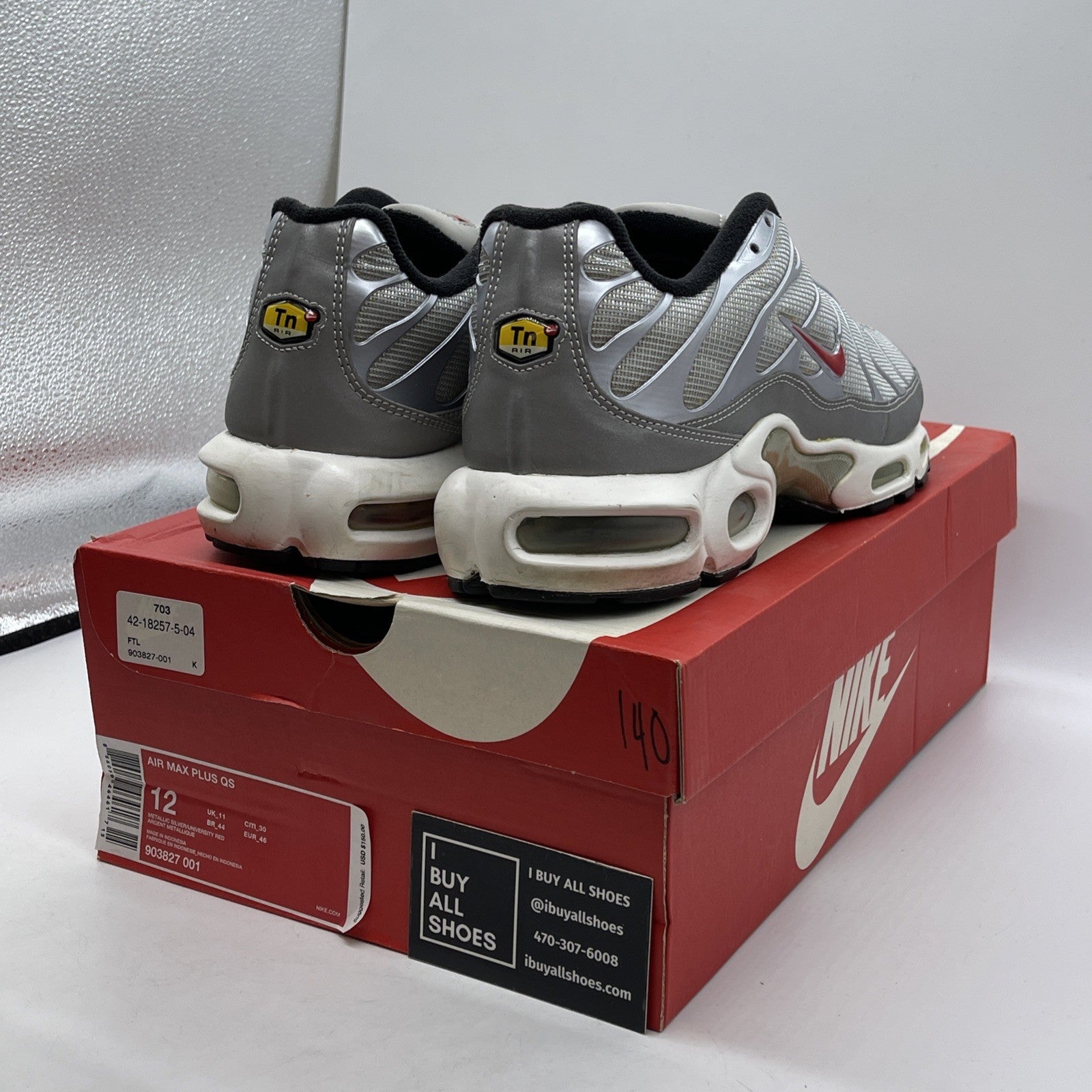 Size 12 - Nike Air Max Plus QS Silver Bullet Suede Leather (903827-001)