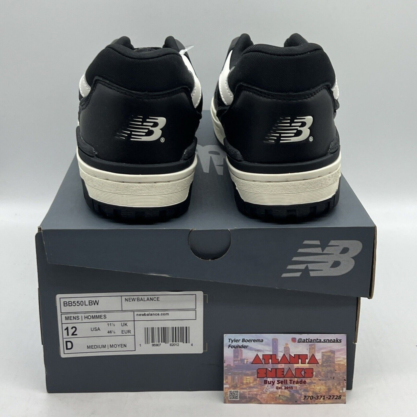 Size 12 - New Balance 550 Black Brand Og All