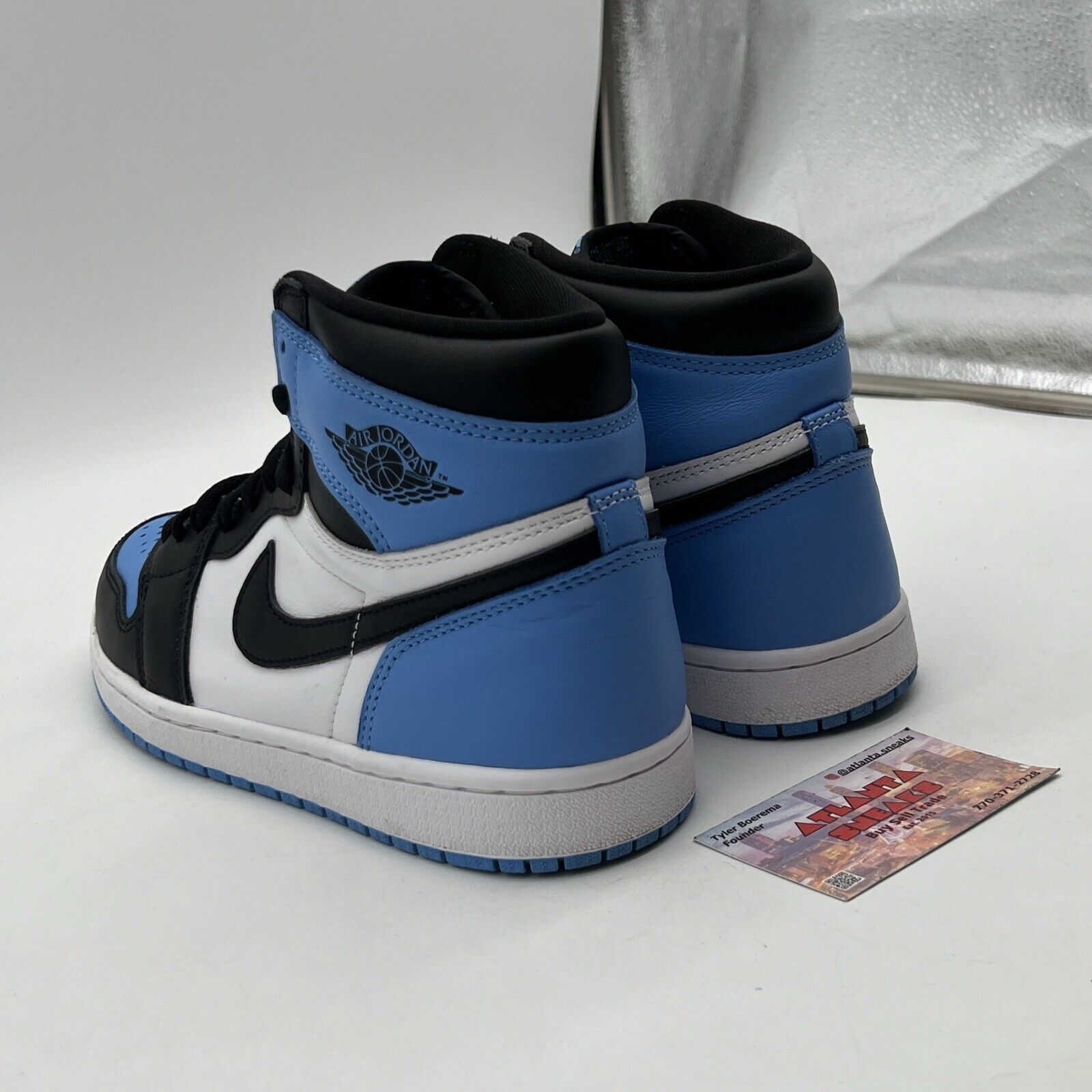 Size 8 - Jordan 1 Retro OG High UNC Toe Black White Blue Leather (DZ5485-400)