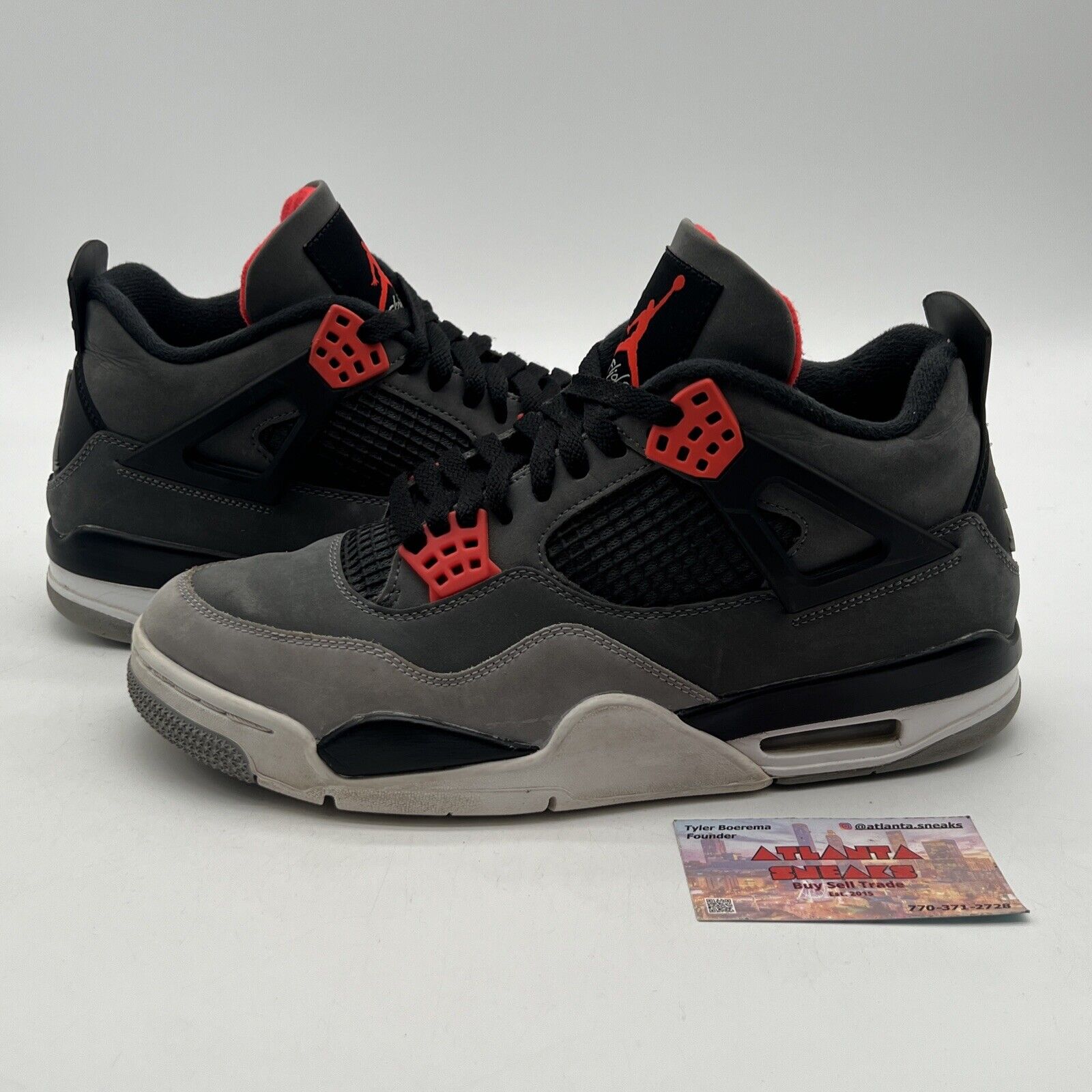 Size 9.5 - Jordan 4 Retro Mid Infrared Grey Black White Suede (DH6927-061)