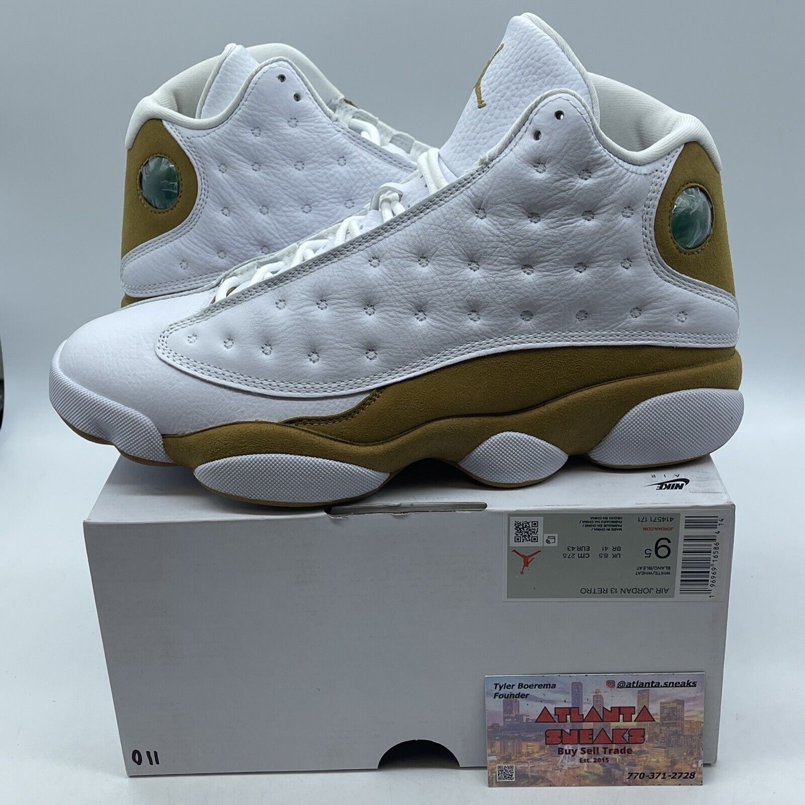 Size 9.5 - Air Jordan 13 Retro 2023 Wheat White Suede Leather (414571-171)