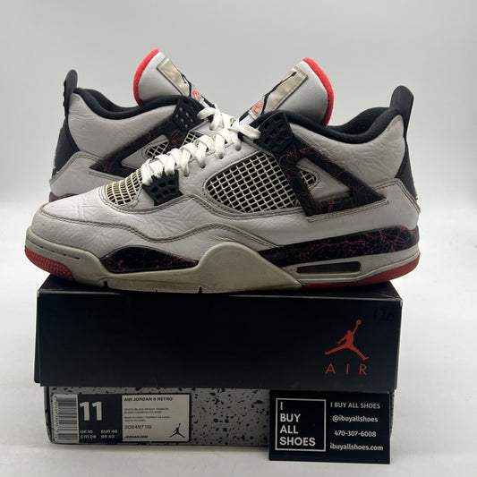 Size 11 - Air Jordan 4 Retro Pale Citron Bright Crimson (308497-116)