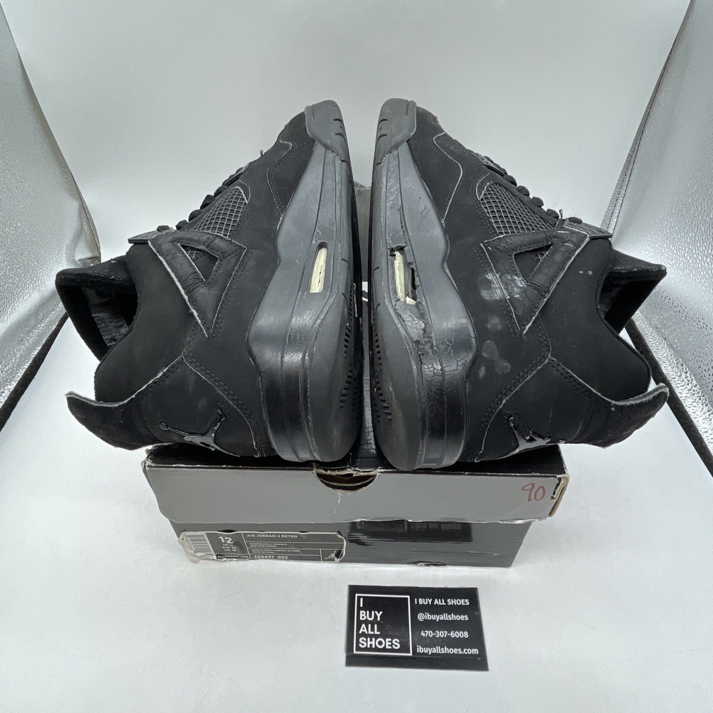 Size 12 - Air Jordan 4 Retro 2006 Black Cat (308497-002)