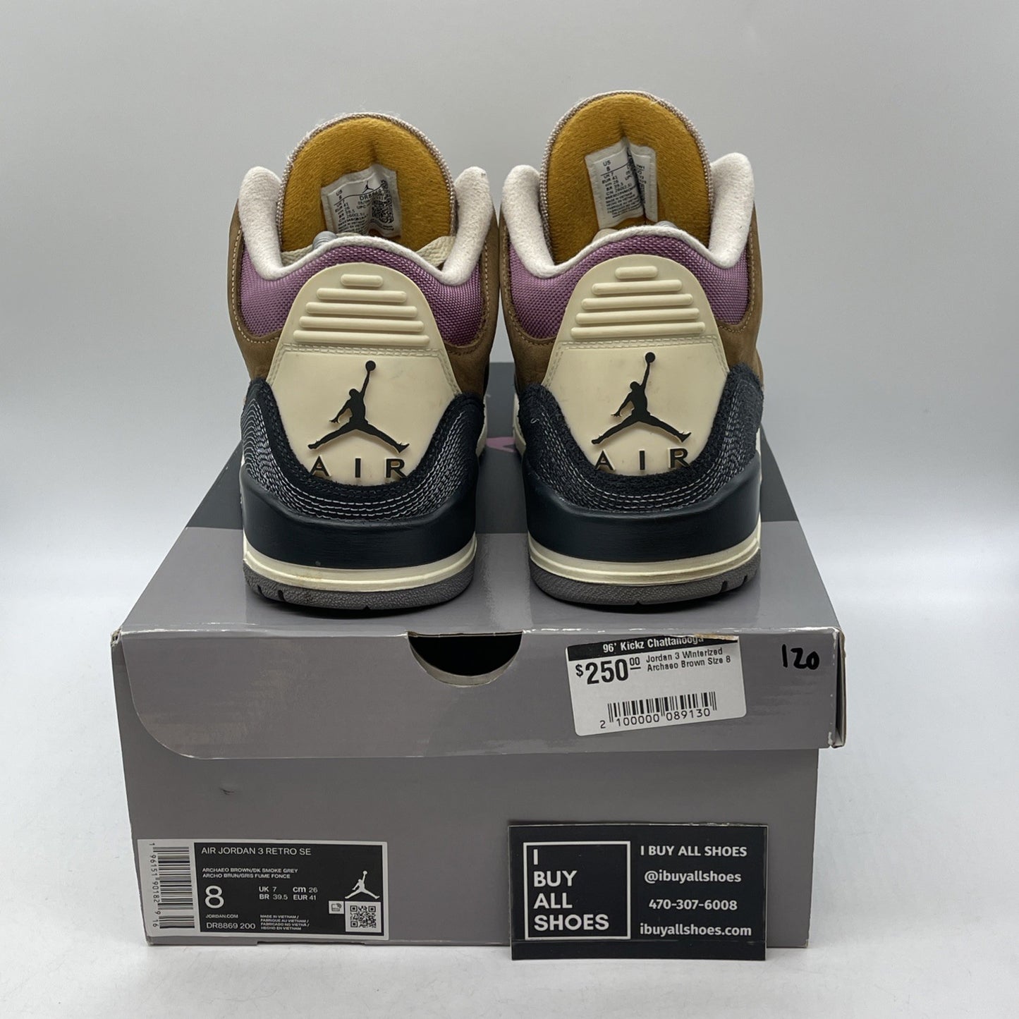 Size 8 - Air Jordan 3 Retro SE Winterized Brown Pink Black Suede (DR8869-200)