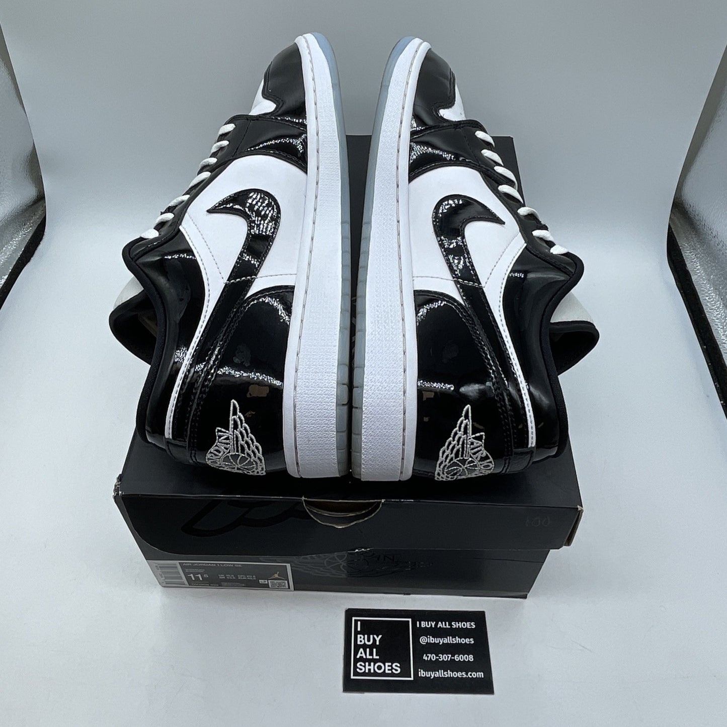 Size 11.5 - Jordan 1 Low SE Concord Black White Leather (DV1309-100)