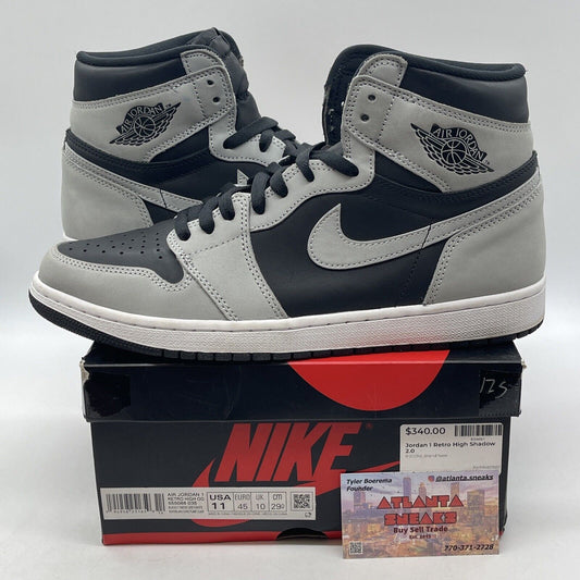 Size 11 - Jordan 1 Retro OG High Shadow 2.0 Black Grey Suede (555088-035)