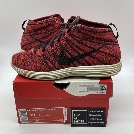 Size 10 - Nike Lunar Flyknit Chukka Red (554969-606)