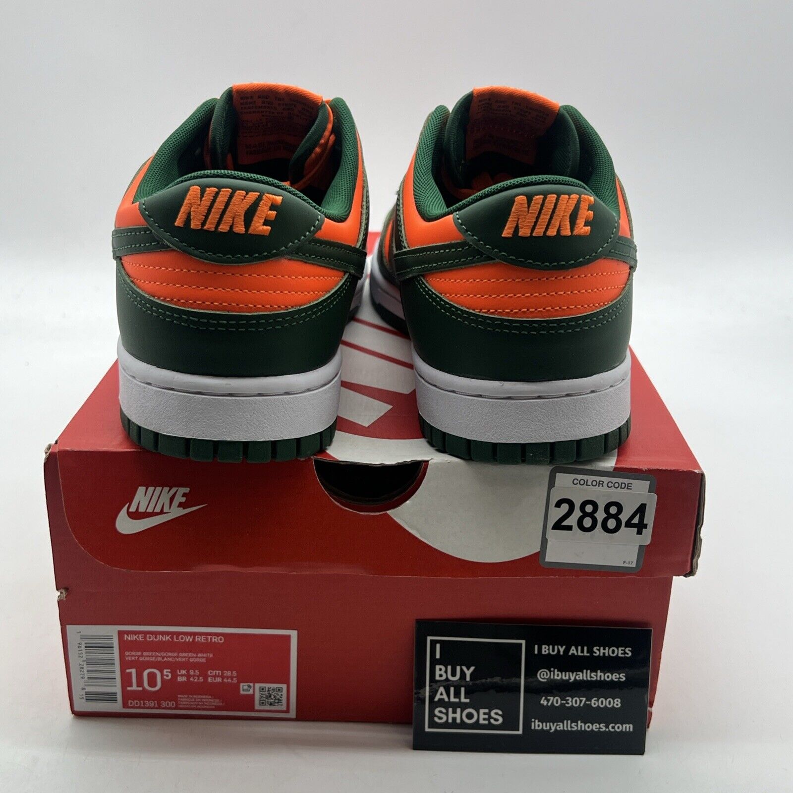 Size 10.5 - Nike Dunk Low Miami Hurricanes (DD1391-300)