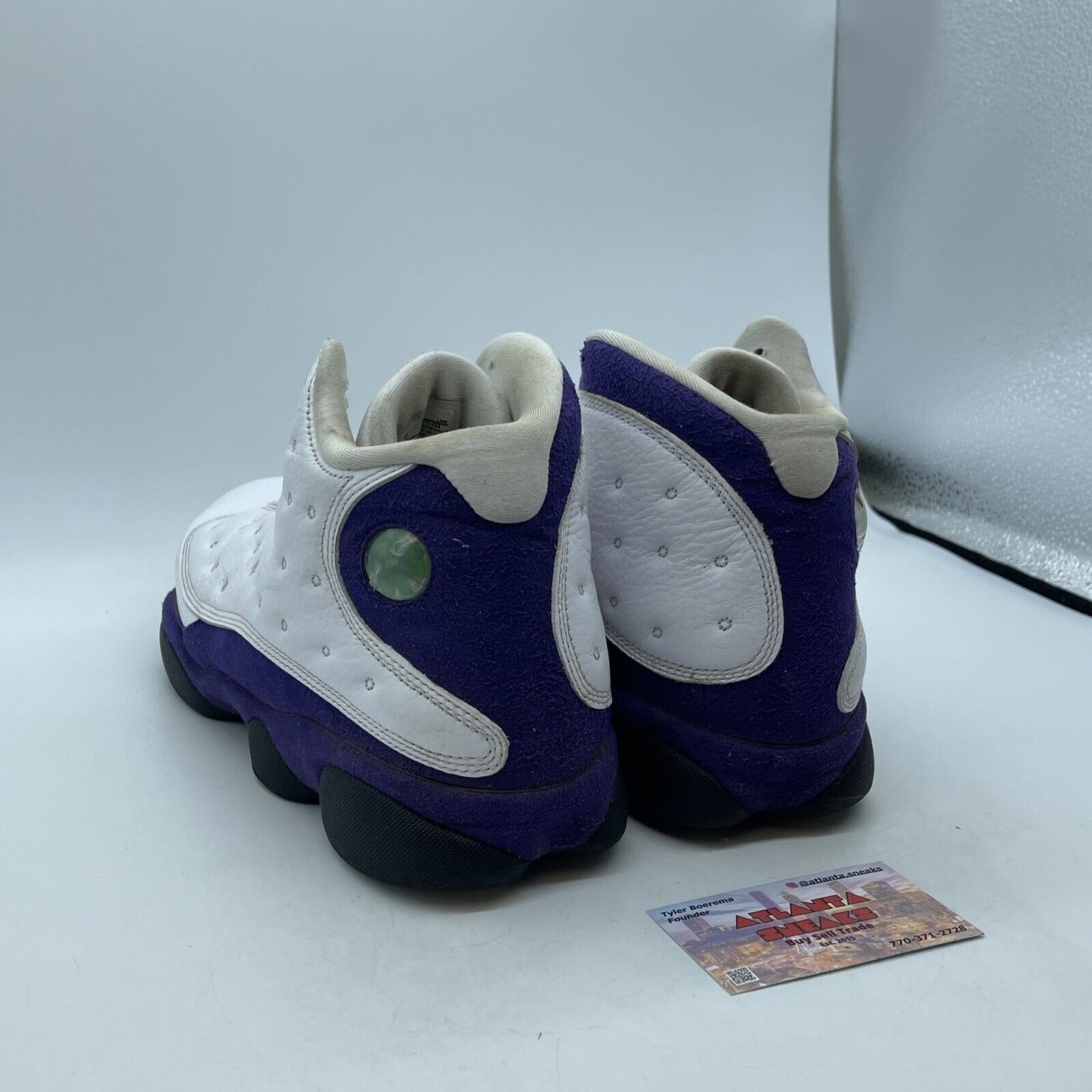 Size 13 - Air Jordan 13 Retro Lakers Purple White Suede Leather (414571-105)