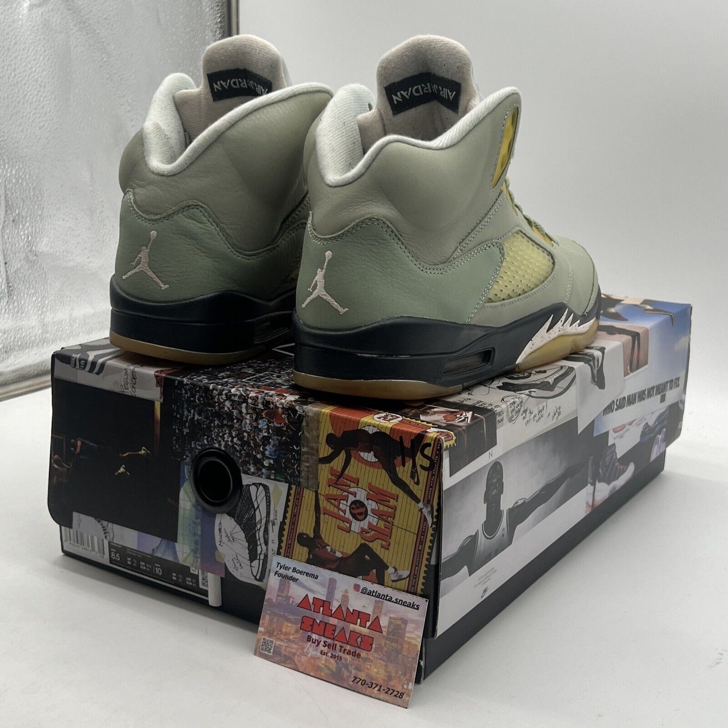 Size 8.5 - Jordan 5 JADE HORIZON 2022 Black Yellow Olive Suede (DC7501-300)