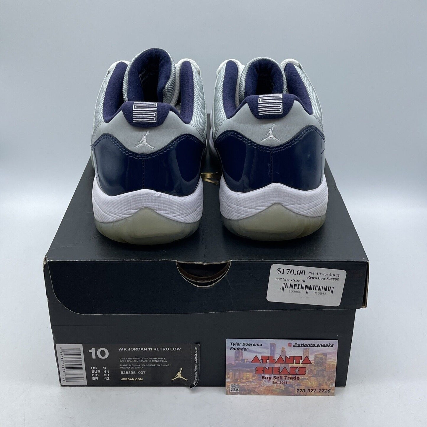 Size 10 - Air Jordan 11 Retro Low Georgetown Grey Suede Blue Leather (528895-007