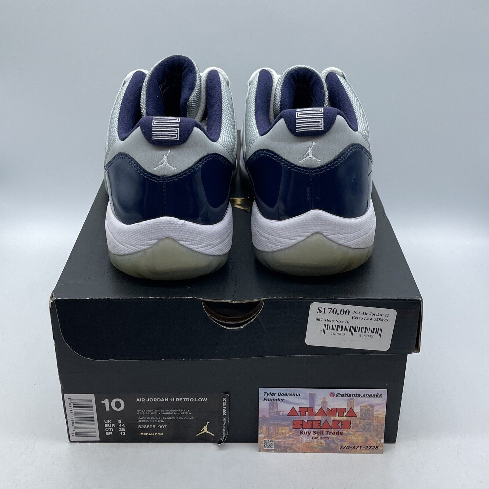Size 10 - Air Jordan 11 Retro Low Georgetown Grey Suede Blue Leather (528895-007
