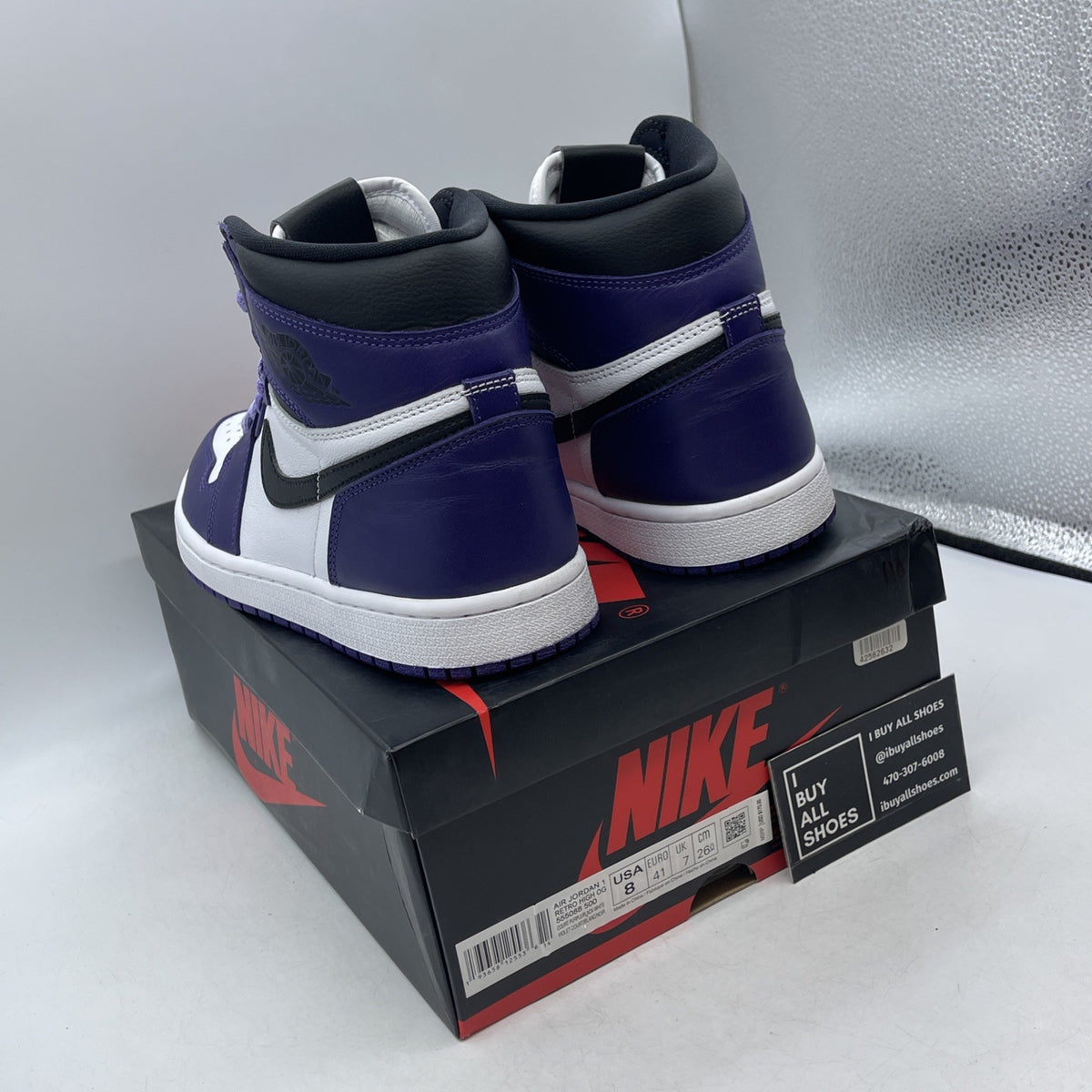 Size 8 - Air Jordan 1 Retro OG High Court Purple 2.0 (555088-500)