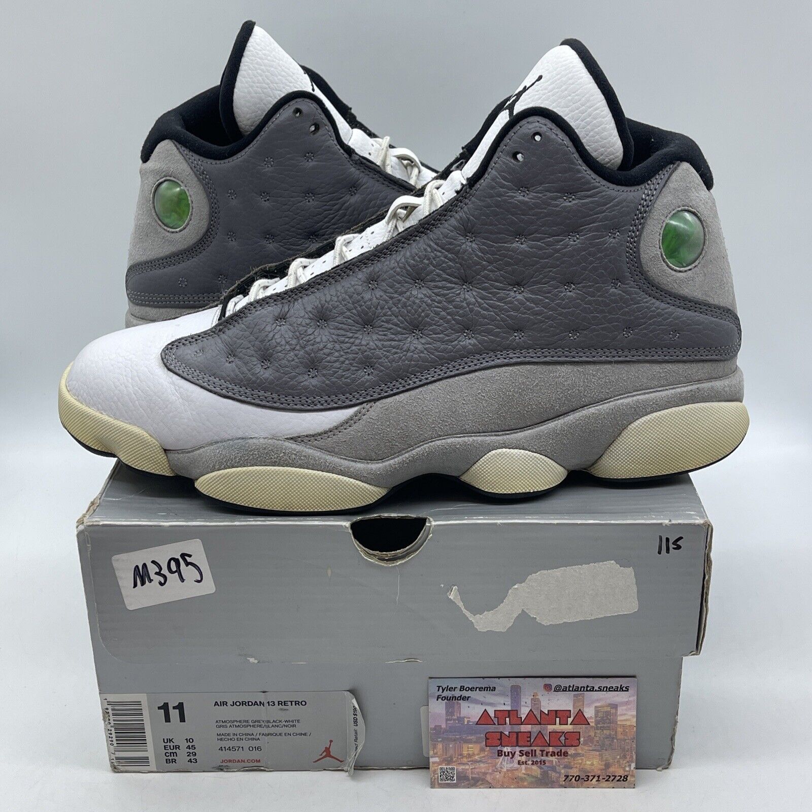 Size 11 - Air Jordan 13 Retro Atmosphere Grey White Suede Leather (414571-016)