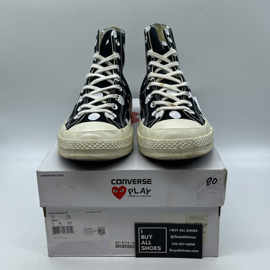 Size 11 - Converse Comme des Garçons x Chuck Taylor All Star 70 High Black Polka