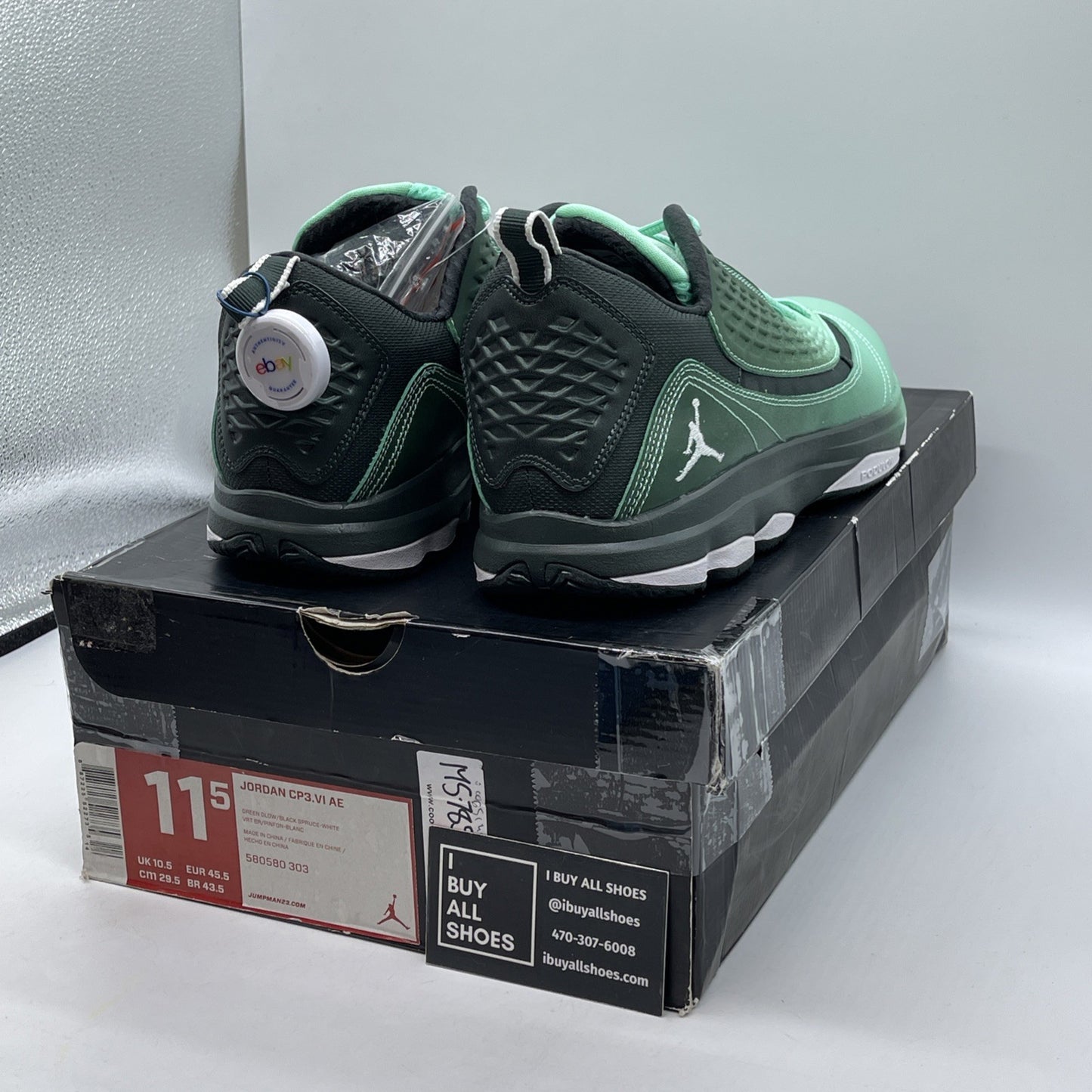 Size 11.5 - Jordan CP3.VI AE Green Glow Suede Leather (580580-303)
