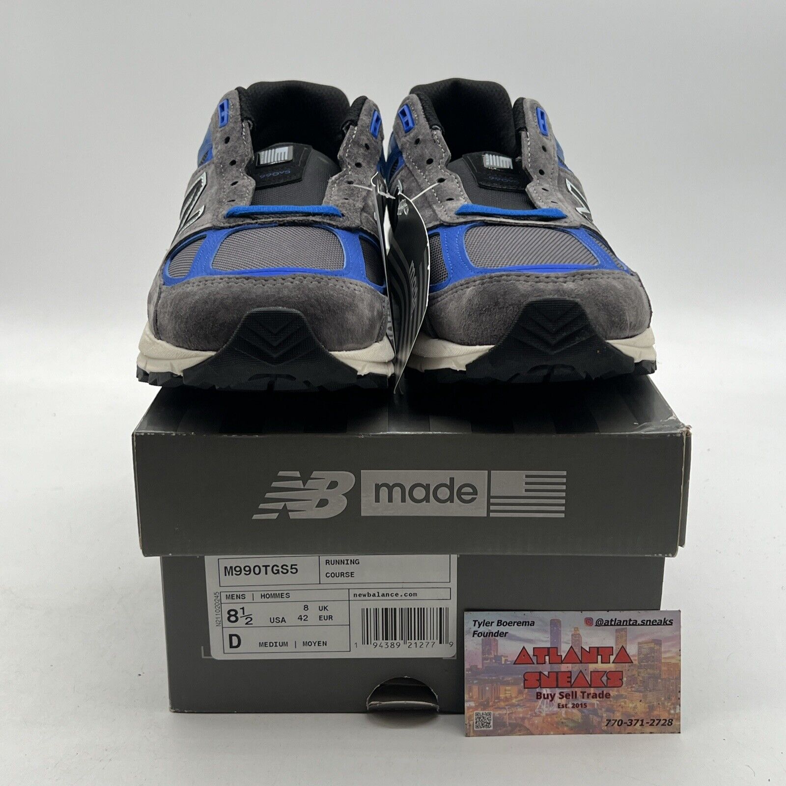 Size 8.5 - New Balance 990v5 Trail Made in USA Magnet Cobalt Blue (M990TGS5)