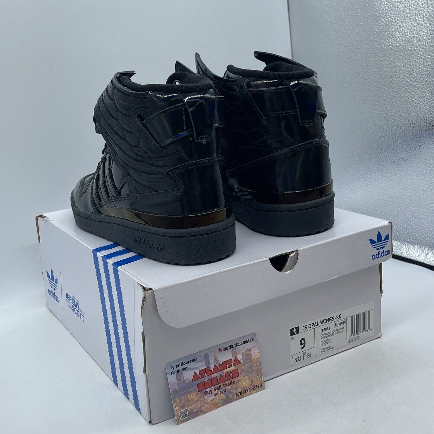 Size 9 - adidas Jeremy Scott x Forum Wings 4.0 Black Opal Leather (IE6862)