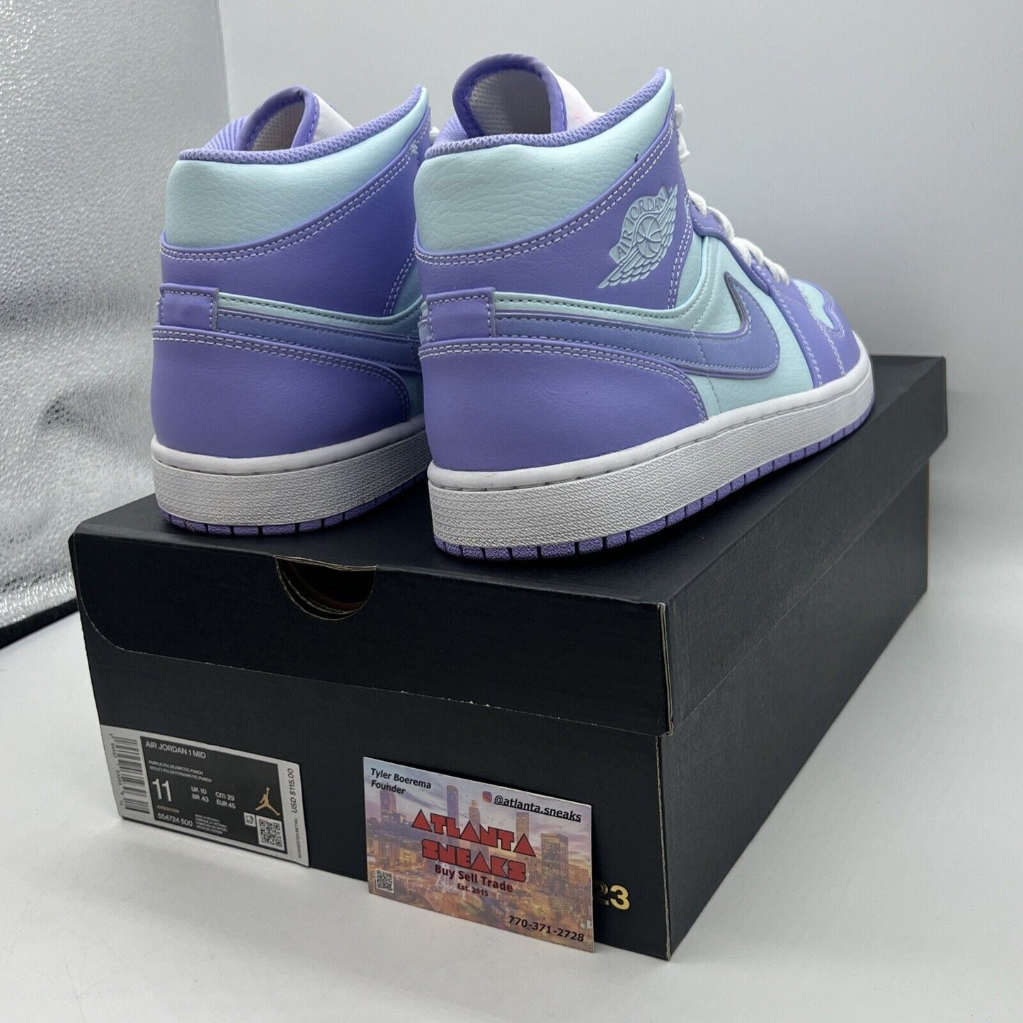 Size 11 - Jordan 1 Mid Purple White Brand New Og All