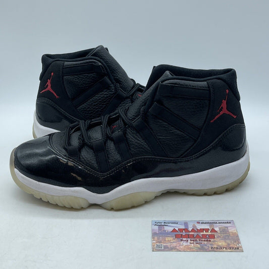 Size 9.5 - Jordan 11 Retro 72-10 2015 Black White Red Leather (378037-002)