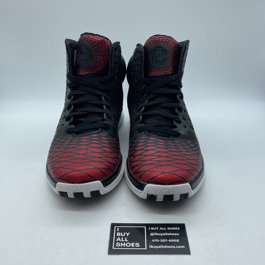 Size 13 - adidas D Rose 3.5 Black Light Scarlet Black Red Leather (G59651)