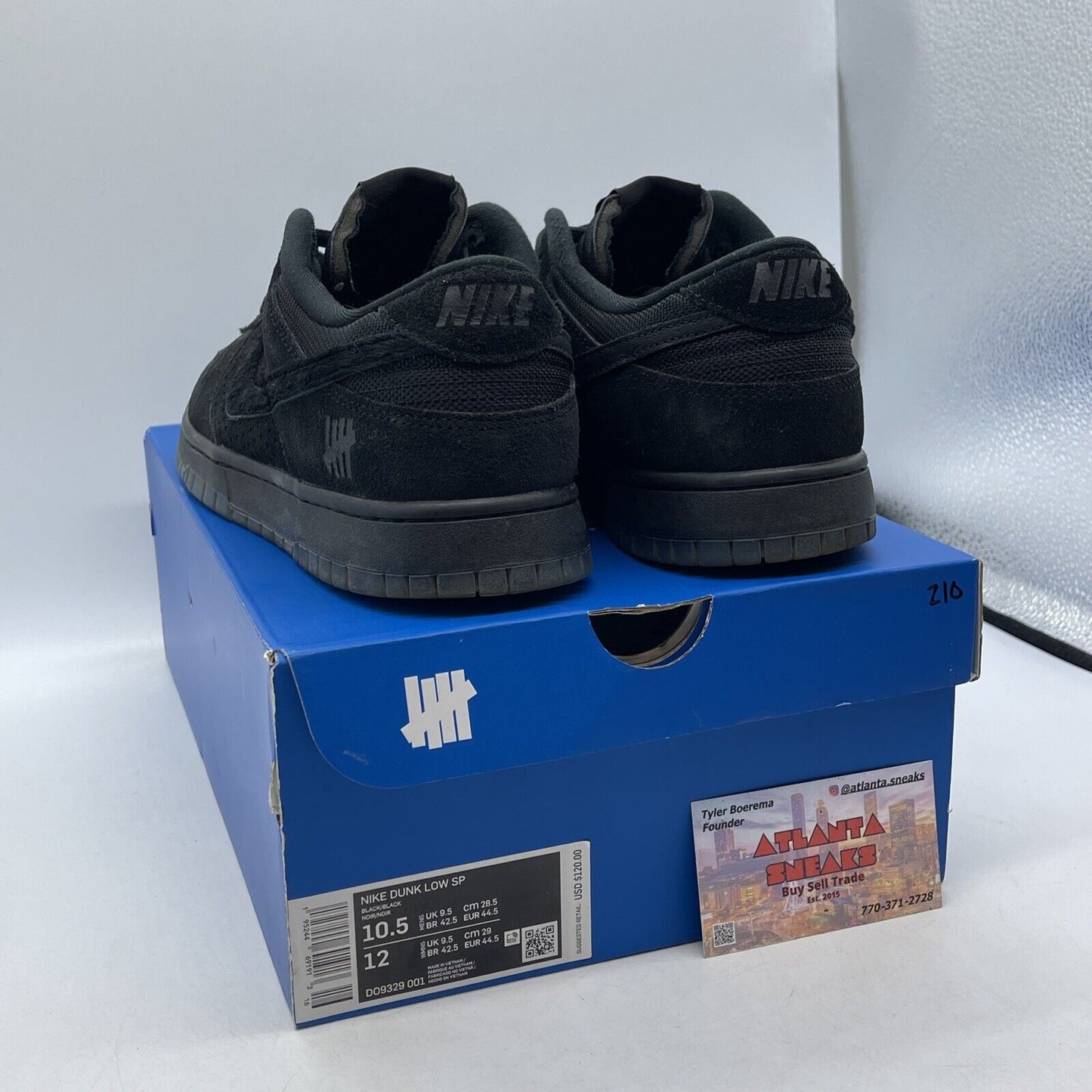 Size 10.5 - Nike Dunk Low x Undefeated Dunk Vs AF1 Black Suede (DO9329-001)