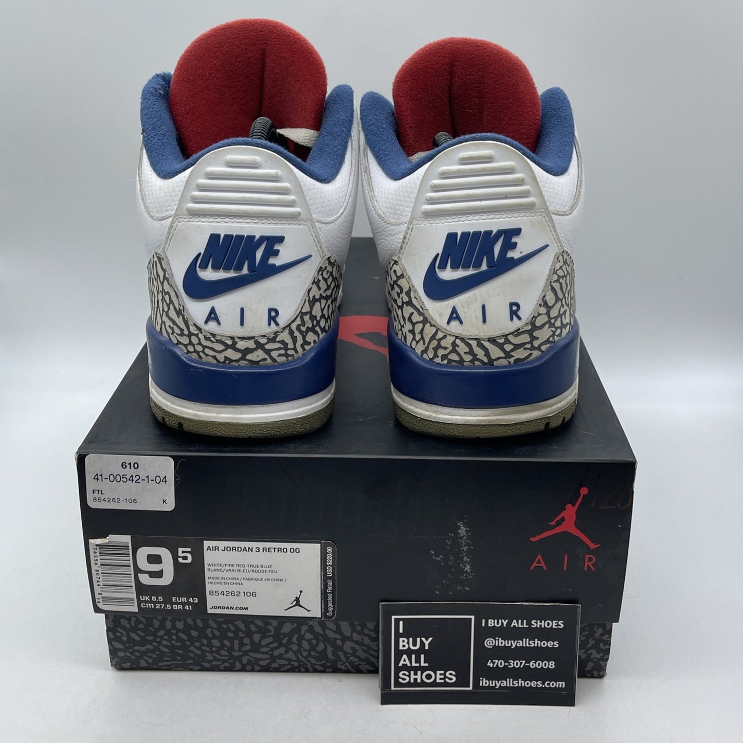 Size 9.5 - Air Jordan 3 Retro OG Mid True Blue (854262-106)