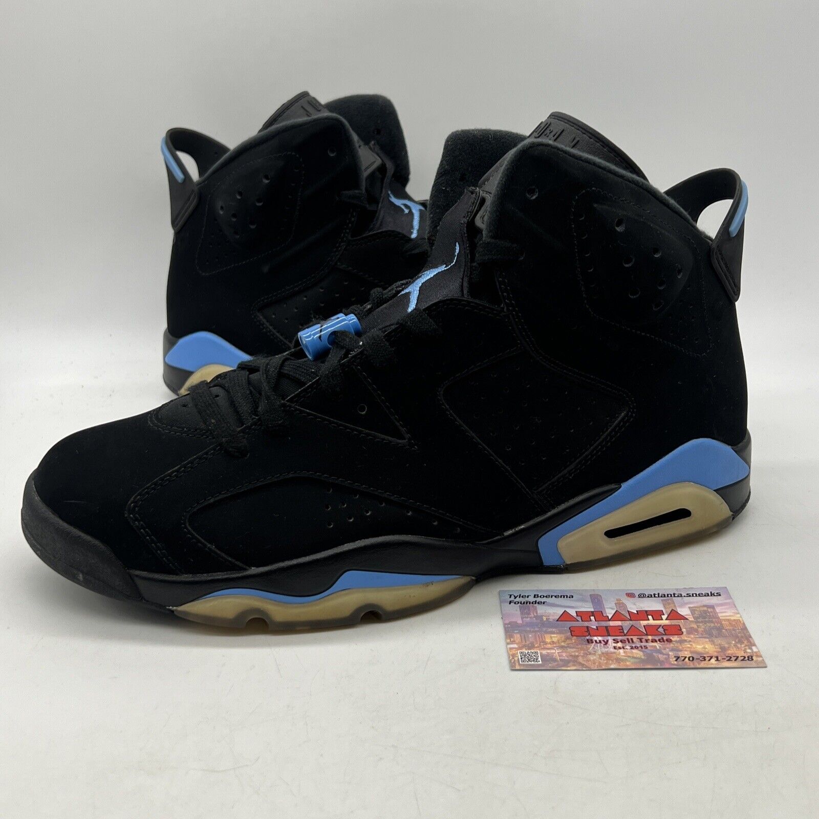 Size 11.5 - Air Jordan 6 Retro UNC Black Suede (384664-006)